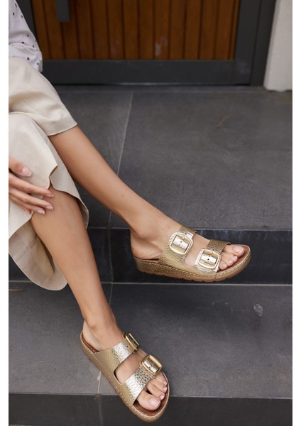 Parsy Kadın Vızon Suet Tokalı Terlık