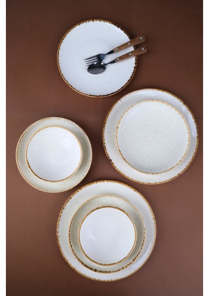 Porselen Sofia Vena Tarçın Yemek Takımı 6 Kişilik 24 Parça S302451103