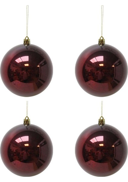 Yılbaşı Topu Çam Ağacı Süsü Bordo 10 cm 4'lü fiyatları