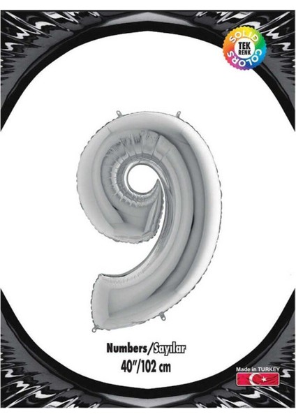 9 Gümüş 40 Inch Folyo Balon