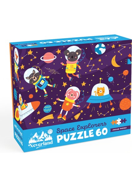 60 Parça Çocuk Puzzle - Space Explorers (Uzay Kaşifleri)