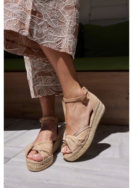 Torgos Kadın Nude Gercek Deri Espadrıl Taban Ispanya Uretımı Sandalet fiyatları