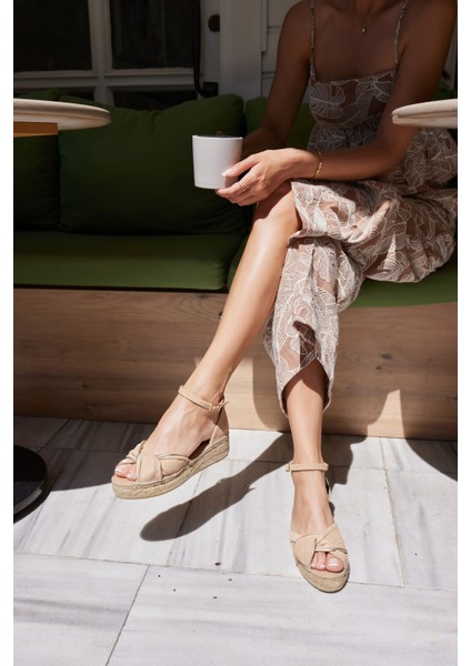 Torgos Kadın Nude Gercek Deri Espadrıl Taban Ispanya Uretımı Sandalet indirimleri