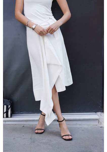 Lemina Kadın Siyah Tek Bant Topuklu Sandalet