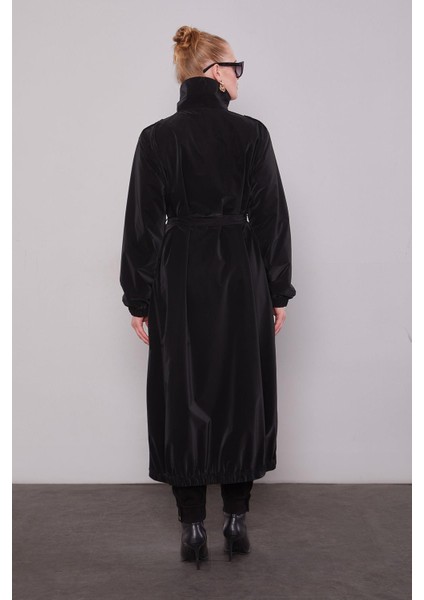 Siyah Kapitone Detaylı Trençkot fırsatları