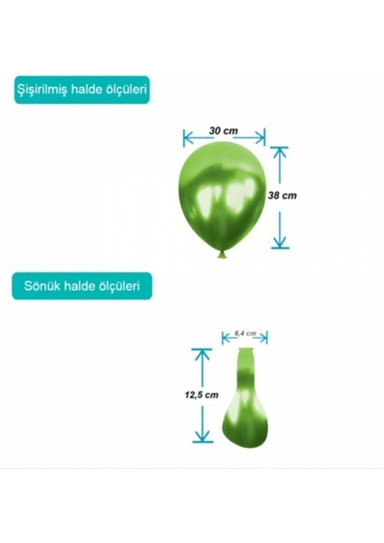 Metalik Balon Baskısız (100 'lü) Yeşil fiyatları