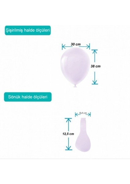 Pastel Makaron Balon Baskısız (100 'lü) Mor fiyatları