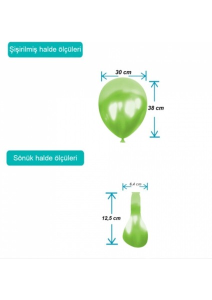 Metalik Balon Baskısız (100 'lü) Açık Yeşil fiyatları