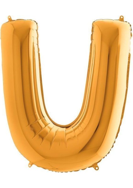 U Harf Altın Folyo Balon 102CM