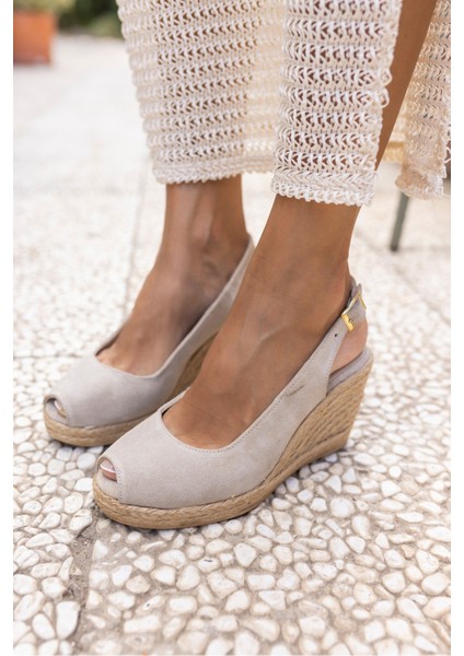 Cancelo Kadın Altın Gercek Deri Espadil Sandalet