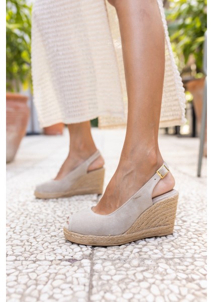 Cancelo Kadın Altın Gercek Deri Espadil Sandalet