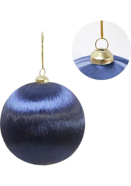 Yılbaşı Topu – Ipek Iplik Sarılı Çam Ağacı Süsü Lacivert 10 cm fiyatları