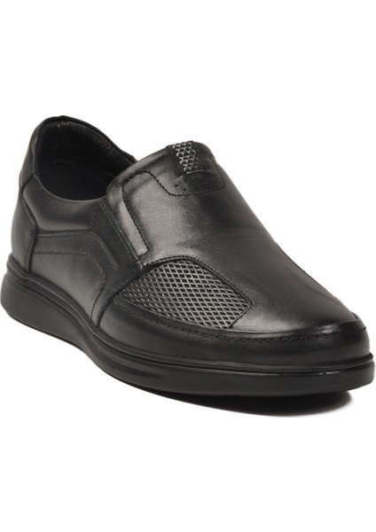 Siyah Hakiki Deri Erkek Günlük Ayakkabı Sensitive 6122 M