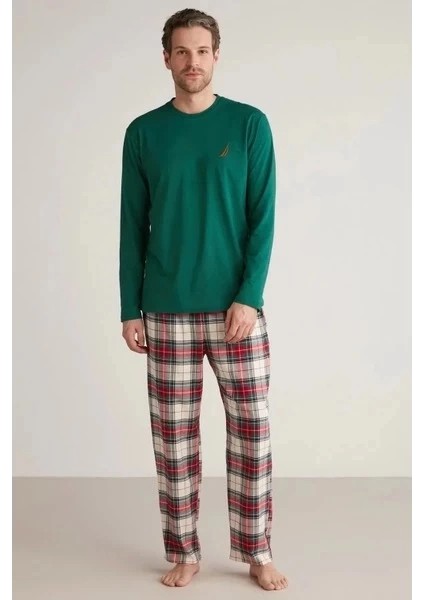 Mdb Nautıca M630 Erkek Uzun Kollu Ekoseli Pijama Takımı