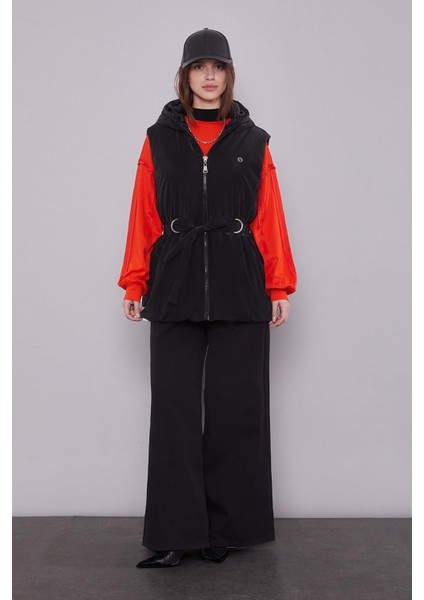 Siyah-Oranj Yelekli Sweat Spor Takım