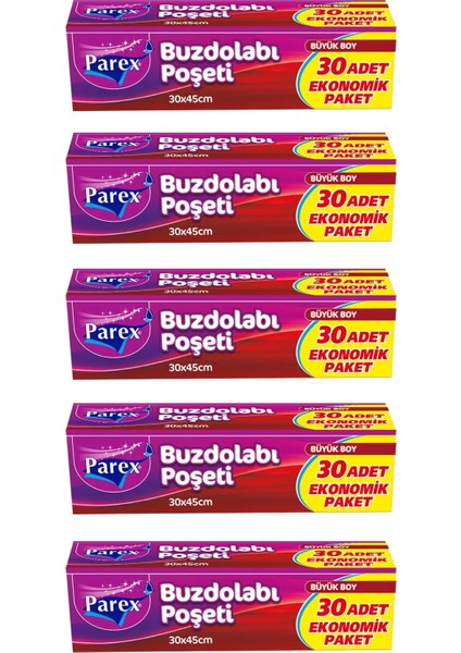 Büyük Boy Buzdolabı Poşeti 30'lu x 5 Adet