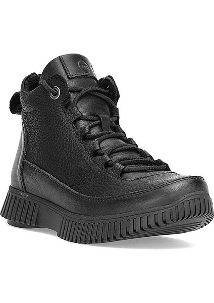 D25KB-4525 Kadın Hakiki Nubuk Deri Düz Bot Siyah fiyatları