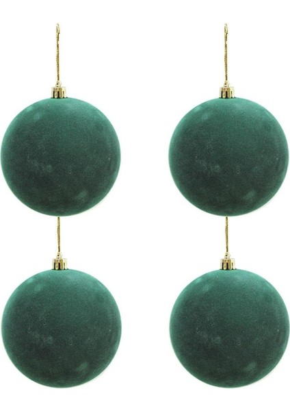 Kadife Yılbaşı Topu – Çam Ağacı Süsü Yeşil 8 cm 4'lü fiyatları