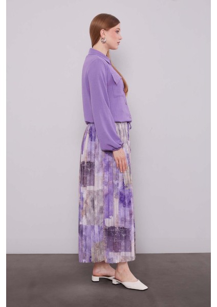 MOR-LİLA Bel Büzgülü Etek Takım fiyatları