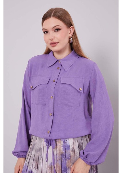 MOR-LİLA Bel Büzgülü Etek Takım modelleri