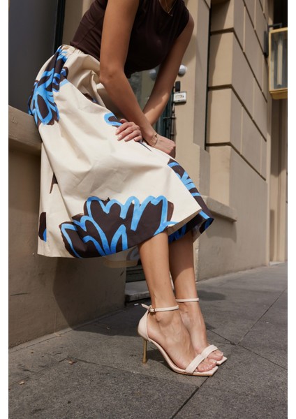 Clauss Kadın Bej Rugan Tek Bant Topuklu Sandalet fırsatları