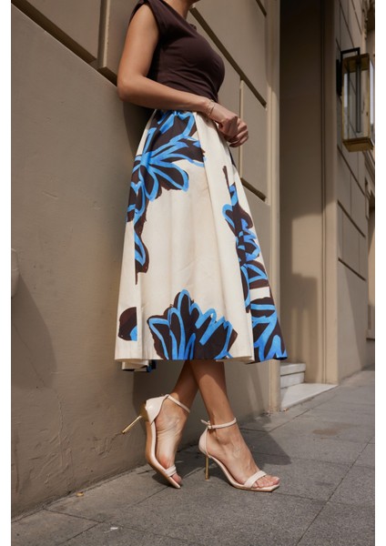 Clauss Kadın Bej Rugan Tek Bant Topuklu Sandalet