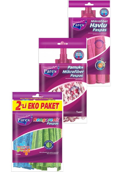 Mikrofiber Renkli, Havlu, Pamuk 4'lü Paspas ve Sap Seti modelleri