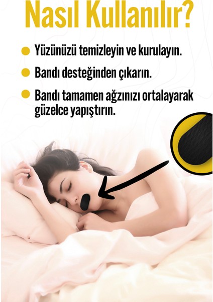 Premium Ağız Bandı 10'lu - Horlamayı Azaltma Sağlıklı Burun Nefesi Için Mouthtape
