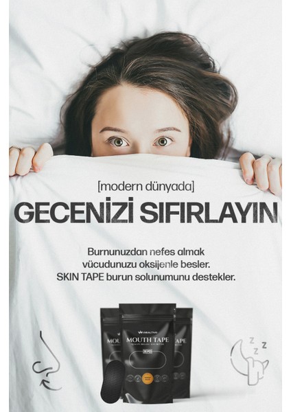Premium Ağız Bandı 10'lu - Horlamayı Azaltma Sağlıklı Burun Nefesi Için Mouthtape