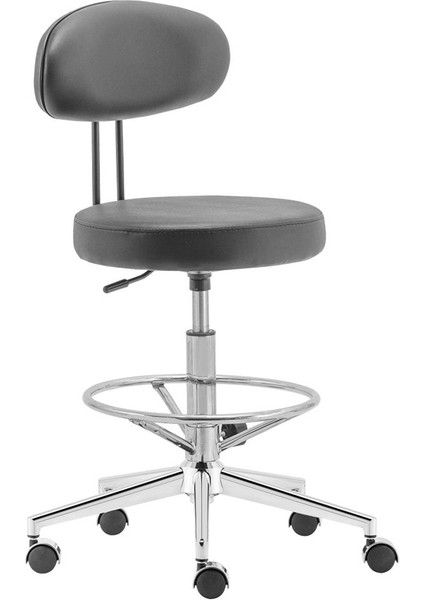 Bar Taburesi Çemberli Metal Ayak Sırt Dayamalı