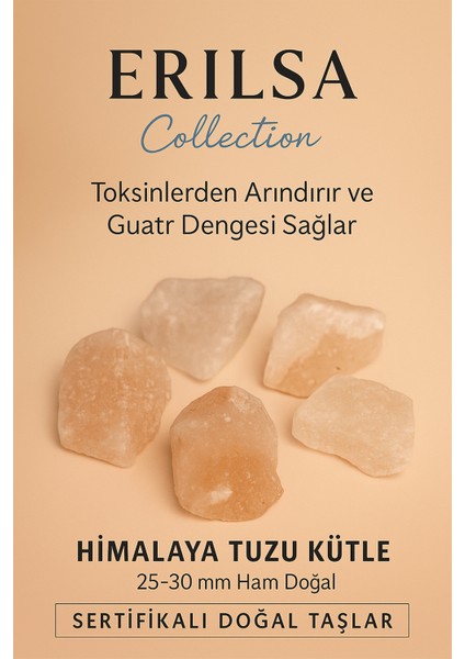 Sertifikalı Himalaya Tuzu Kütle 25–30 mm Ham Doğal – Toksinlerden Arındıran Şifa Taşı
