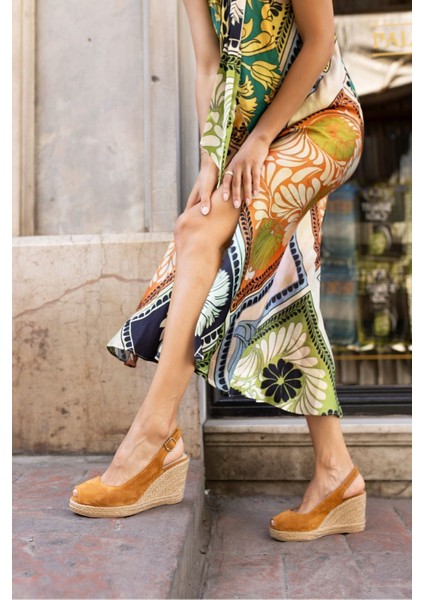 Cancelo Kadın Altın Gercek Deri Espadil Sandalet