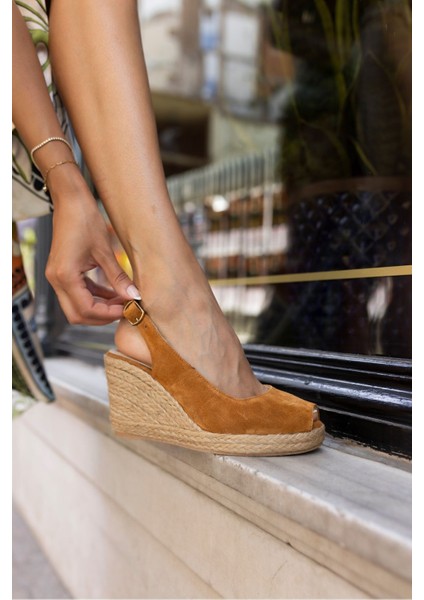 Cancelo Kadın Altın Gercek Deri Espadil Sandalet