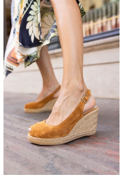 Cancelo Kadın Altın Gercek Deri Espadil Sandalet