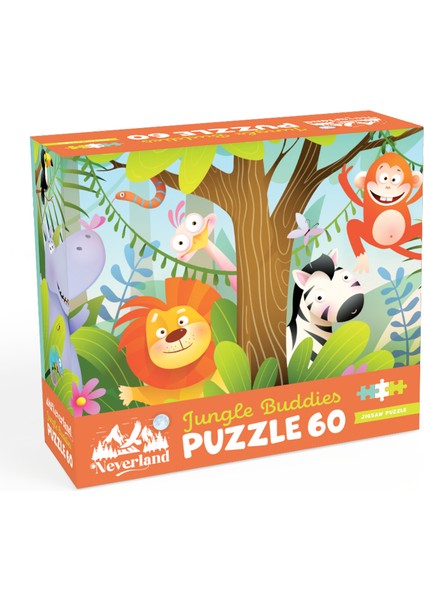 60 Parça Çocuk Puzzle - Jungle Buddıes (Orman Arkadaşları)