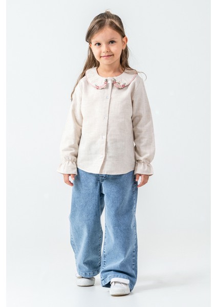 Yakası Tavşan Nakışlı Kız Çocuk 3\'lü Takım - 26K 4473