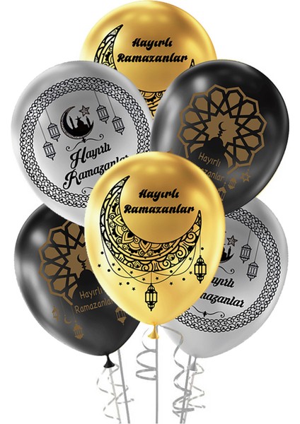 Ramazana Özel Baskılı Metalik Balon 10LU fiyatları