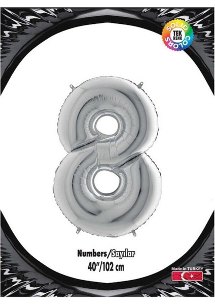 8 Gümüş 40 Inch Folyo Balon