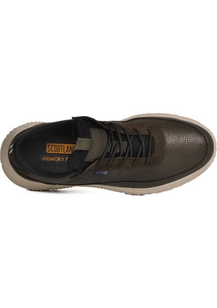 Haki Hakiki Deri Lastik Bağcıklı Memory Foarm Erkek Günlük Ayakkabı 152-22487 M fırsatları