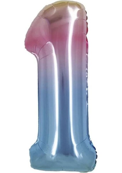 Rainbow 1 Rakam Folyo Balon 40"