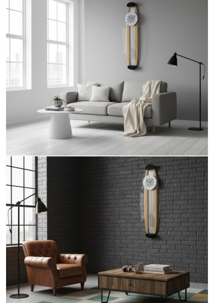 Dikdörtgen Camlı Sarkaçlı Modern Tasarım Duvar Saati fiyatları