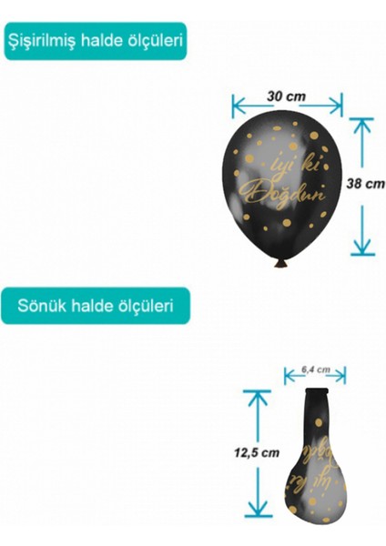 Altın Iyi Ki Doğdun Baskılı Siyah Krom Balon 50LI -Iyiki Doğdun- fiyatları