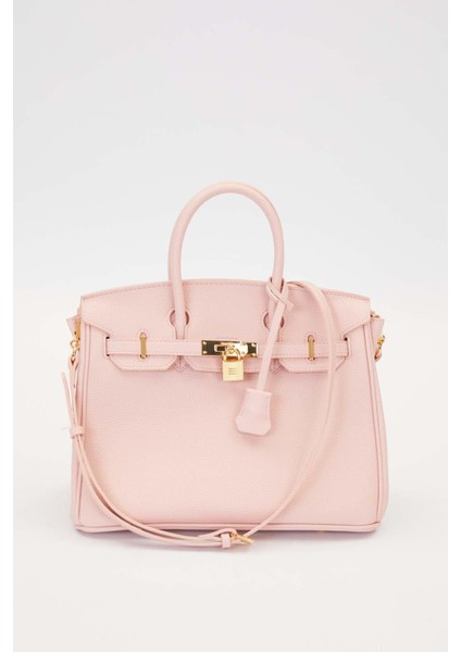 Pembe Aksesuar Detaylı Büyük El Çantası