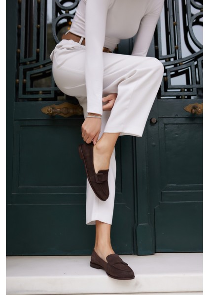 Tiny Kadın Kahve Gercek Suet Loafer Ayakkabi modelleri