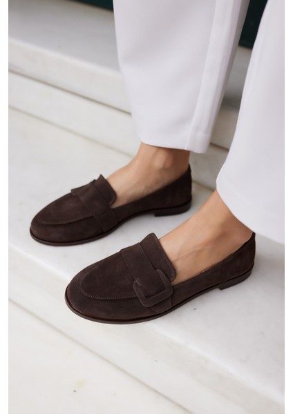 Tiny Kadın Kahve Gercek Suet Loafer Ayakkabi indirimleri