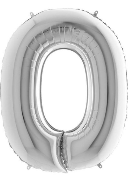 O Harf Gümüş Folyo Balon 102CM