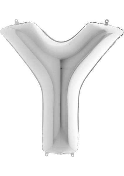Y Harf Gümüş Folyo Balon 102CM