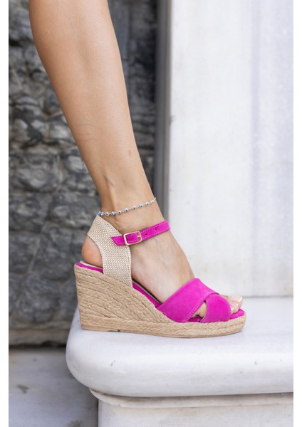 Nuno Kadın Siyah Çapraz Gercek Suet Espadrıl Sandalet fiyatları