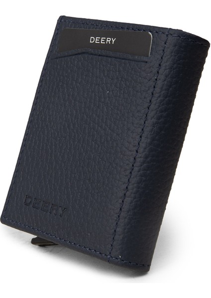 Hakiki Deri Lacivert Mekanizmalı Dikey Erkek Cüzdanı - 00626MLCVZ01 fiyatları