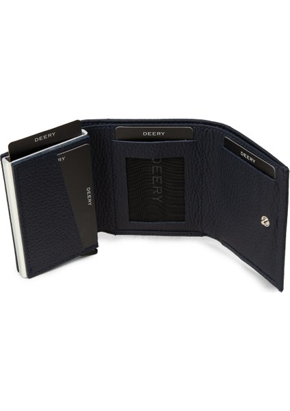 Hakiki Deri Lacivert Mekanizmalı Dikey Erkek Cüzdanı - 00626MLCVZ01 modelleri